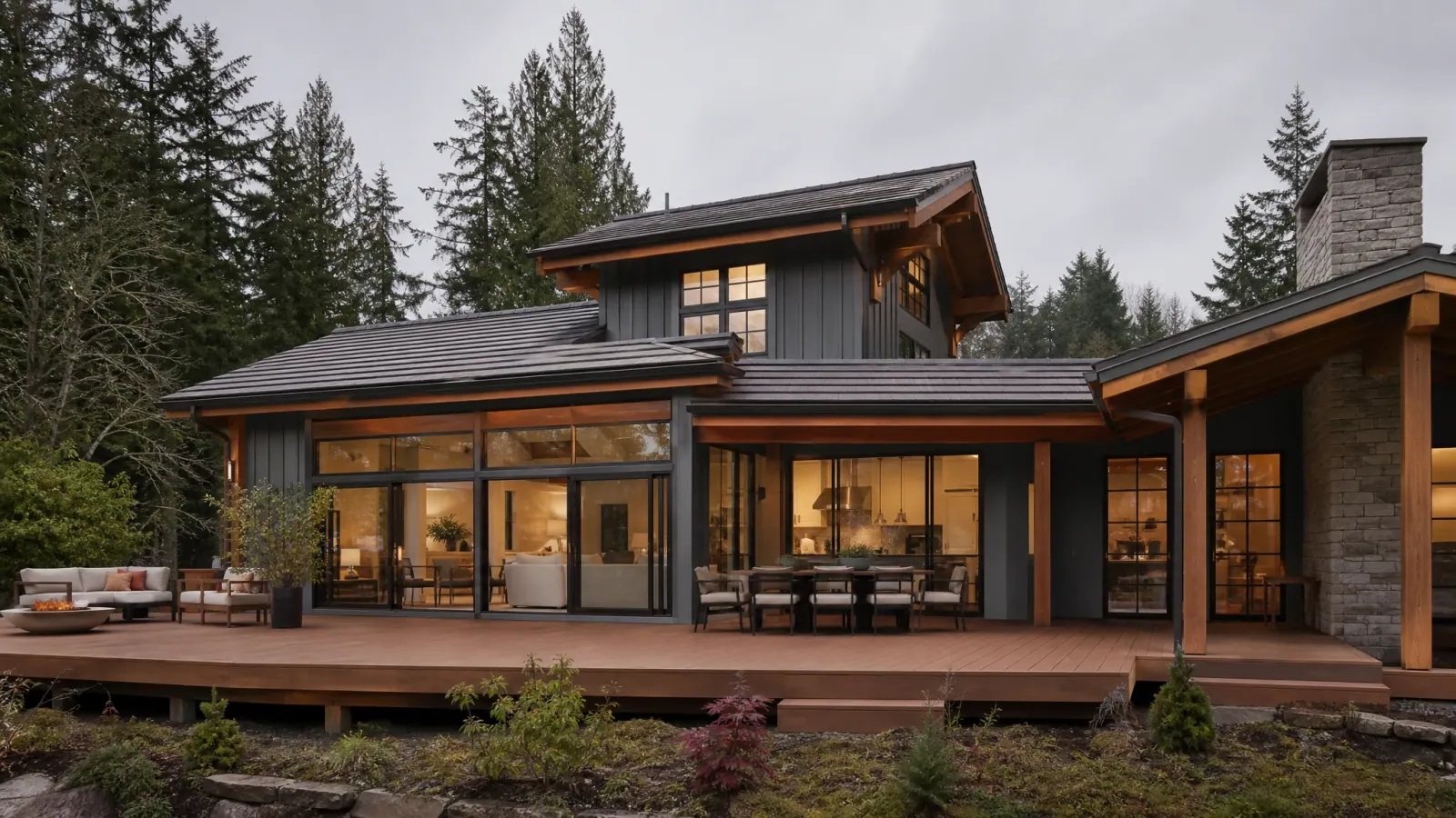 Coordinated exterior remodel with new roofing, siding, and trim on a Pacific Northwest home