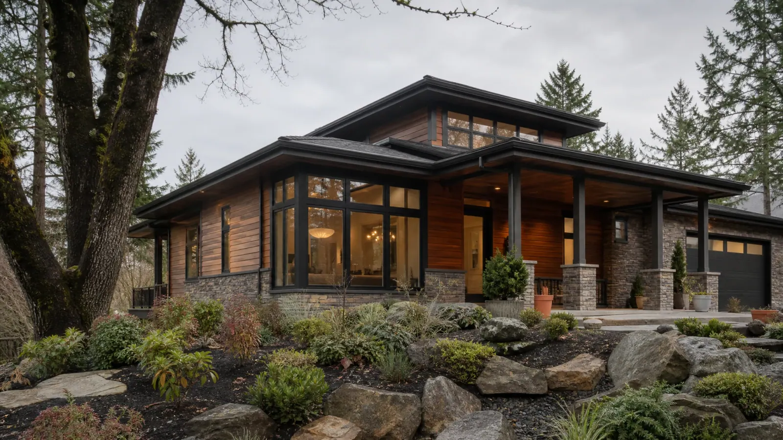 Vancouver Washington residential architecture in a lush setting