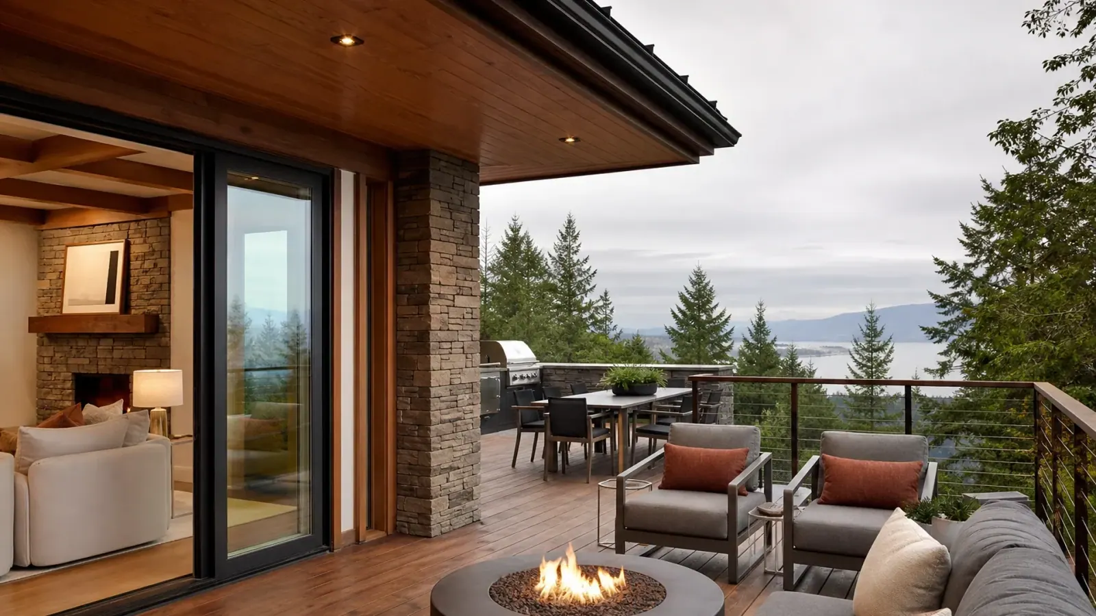 Finished Woodinville deck remodel with composite decking and cable railings Finished Woodinville deck remodel with composite decking and cable railings