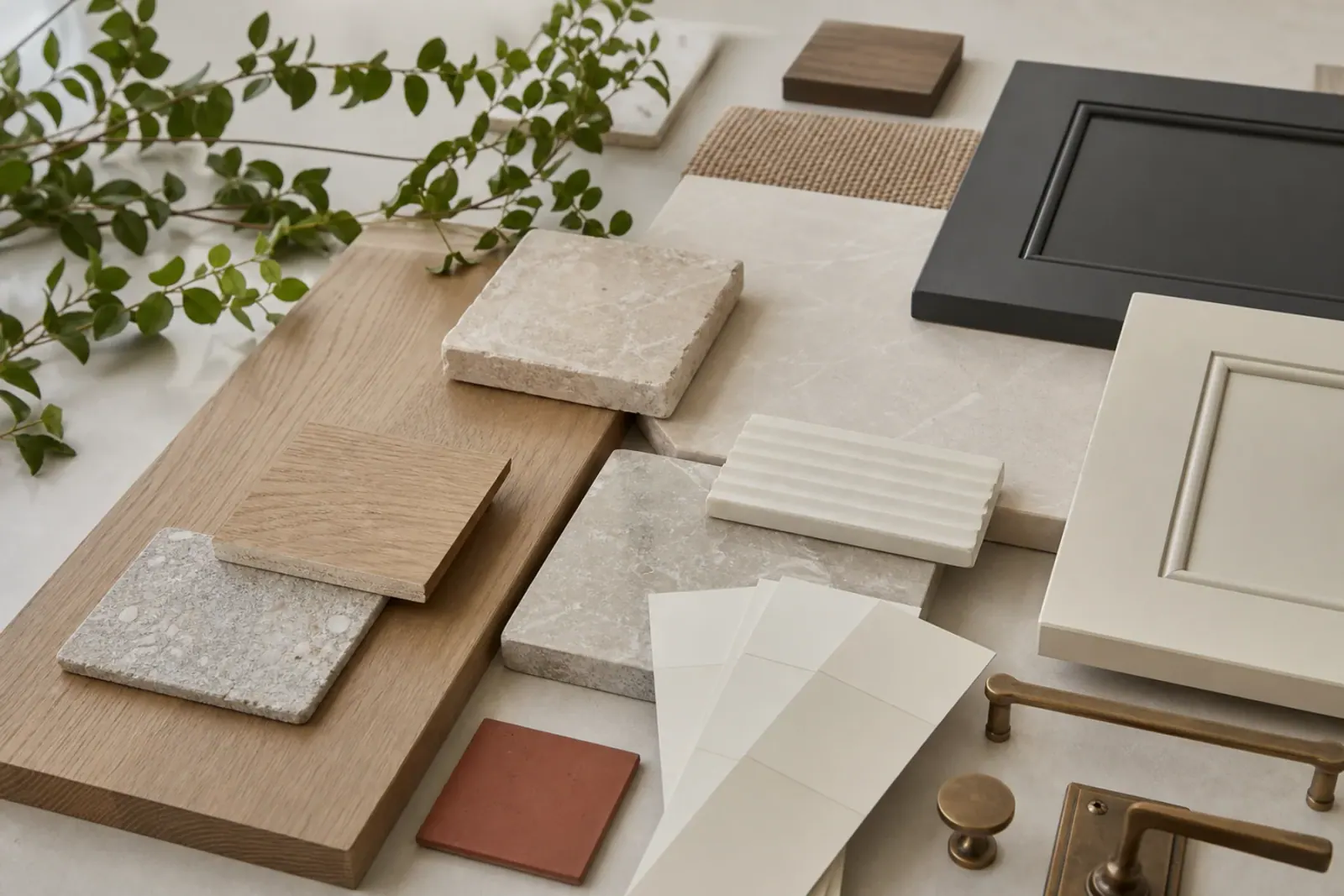 Coordinated residential material and finish samples