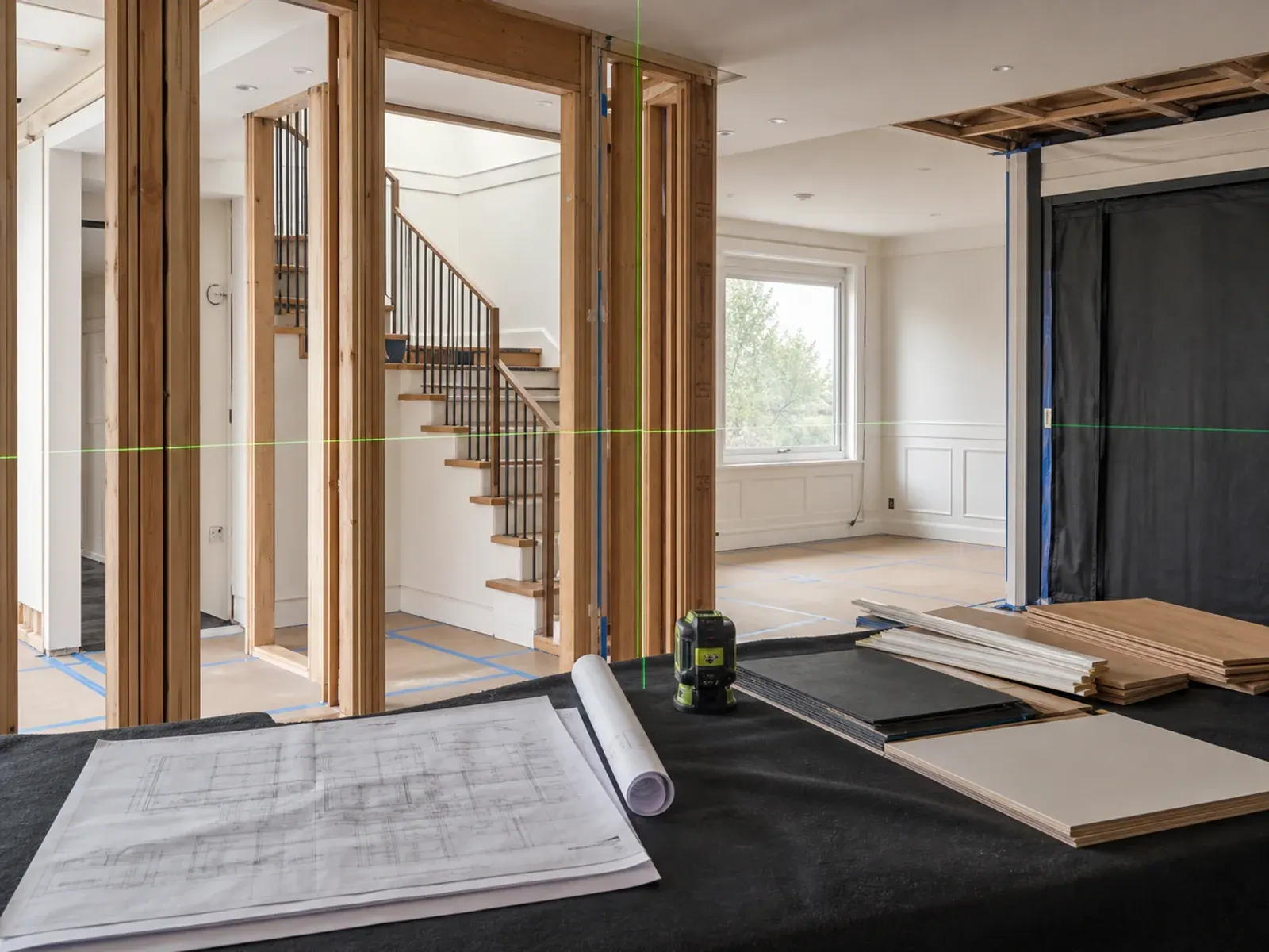 Organized residential construction site prepared for field coordination