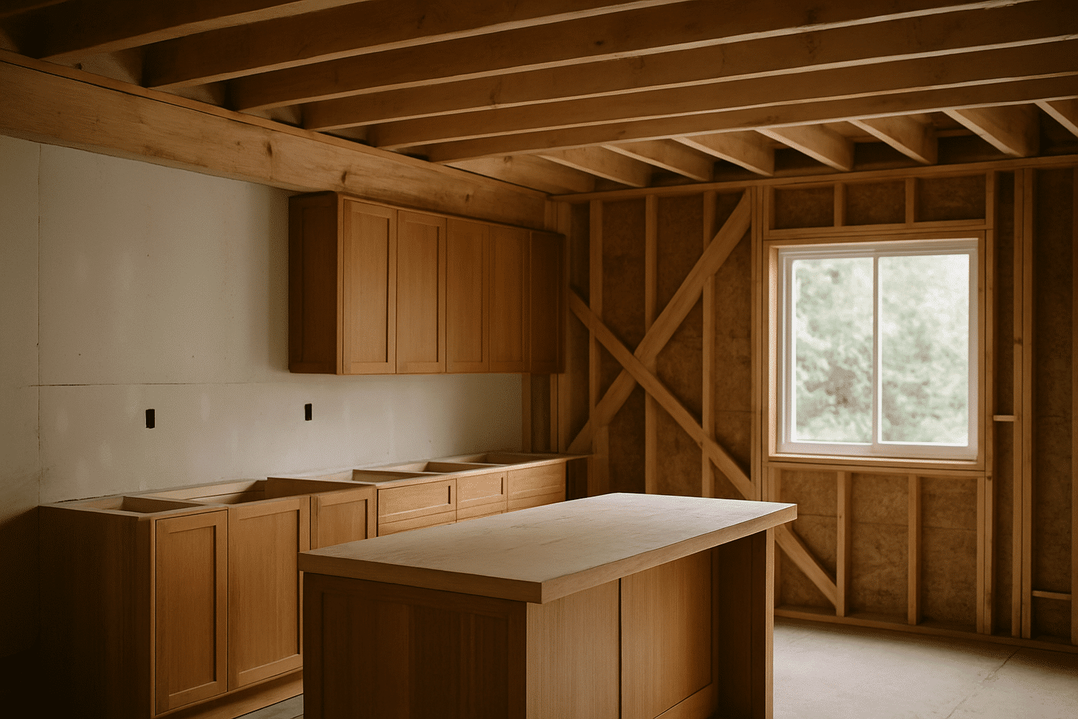 Shows the overlap of kitchen remodeling and structural addition work that Eastside Seattle homeowners commonly combine i
