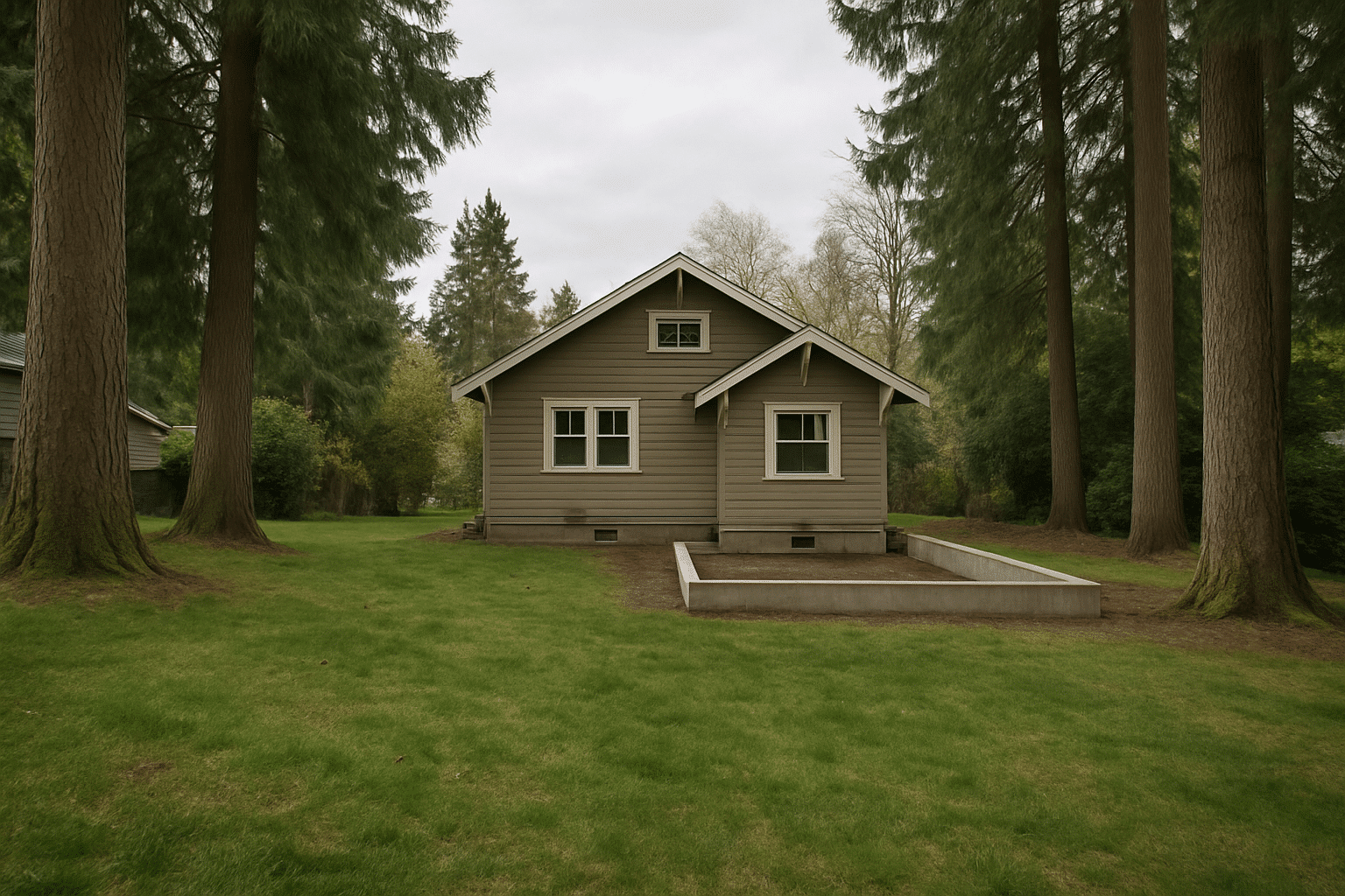 Illustrates the constrained, sloped Eastside lot conditions that make combined-scope addition and remodeling projects pr
