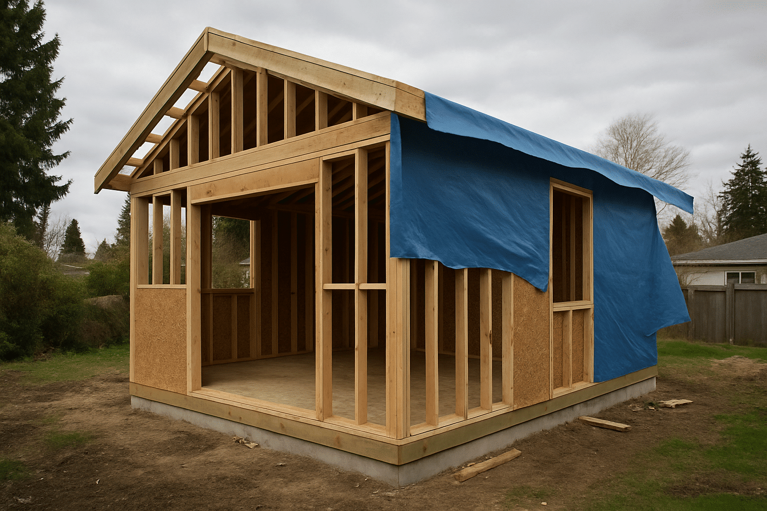 Shows the structural construction phase, reinforcing the section about consistent build standards applied across project