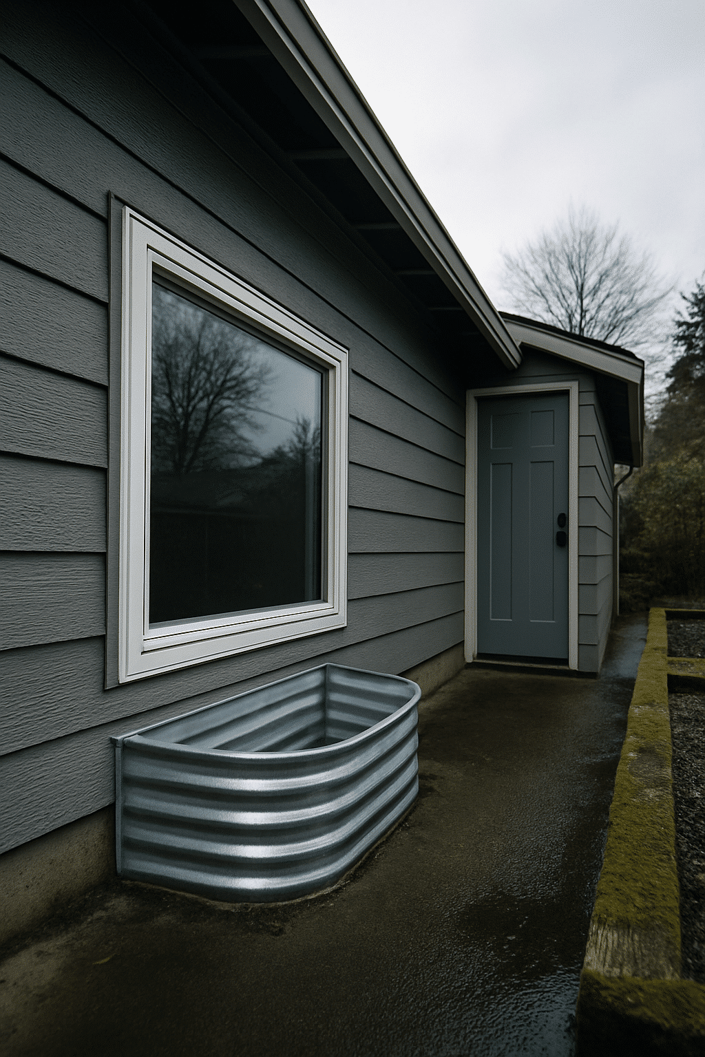 Framing both an egress window and a separate entrance in one shot directly illustrates the habitable-space standard requ