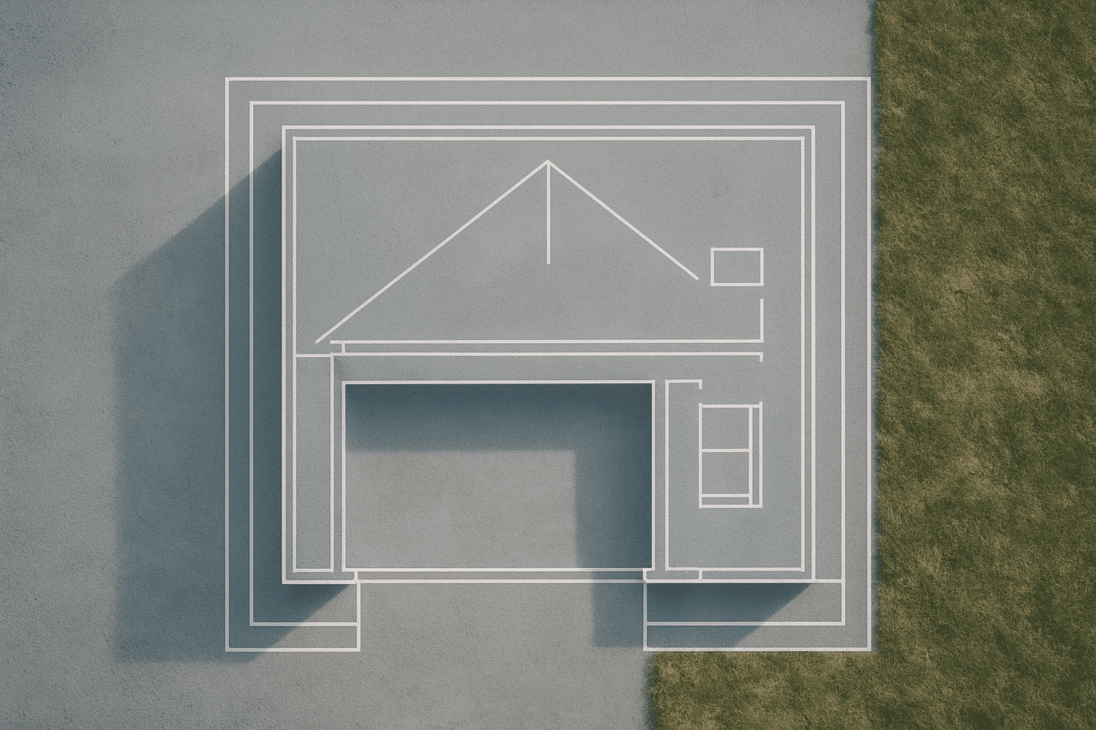A diagram-style schematic view of a garage structure suits the slot's request for a figure rather than a photograph, con