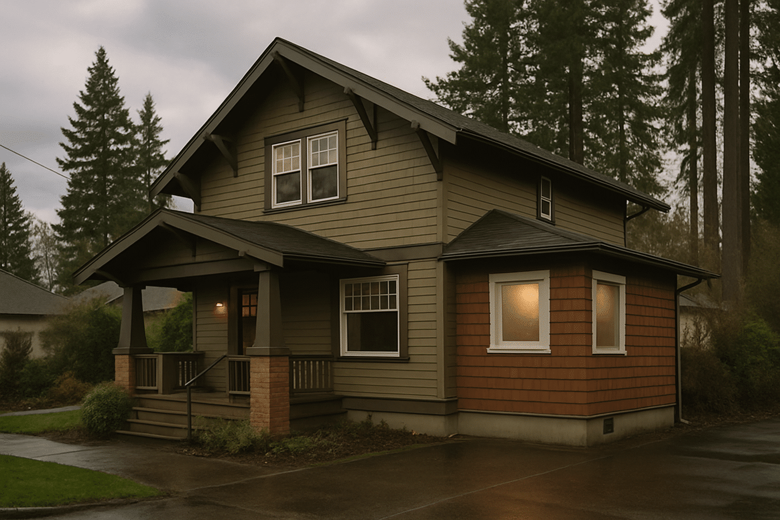 The heading references building on Seattle lots since 2015; showing a recognisable Eastside residential exterior anchors