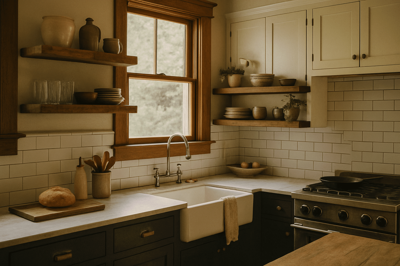 Conveys longevity and local Eastside experience since 2015 through a grounded, authentic finished kitchen aesthetic root