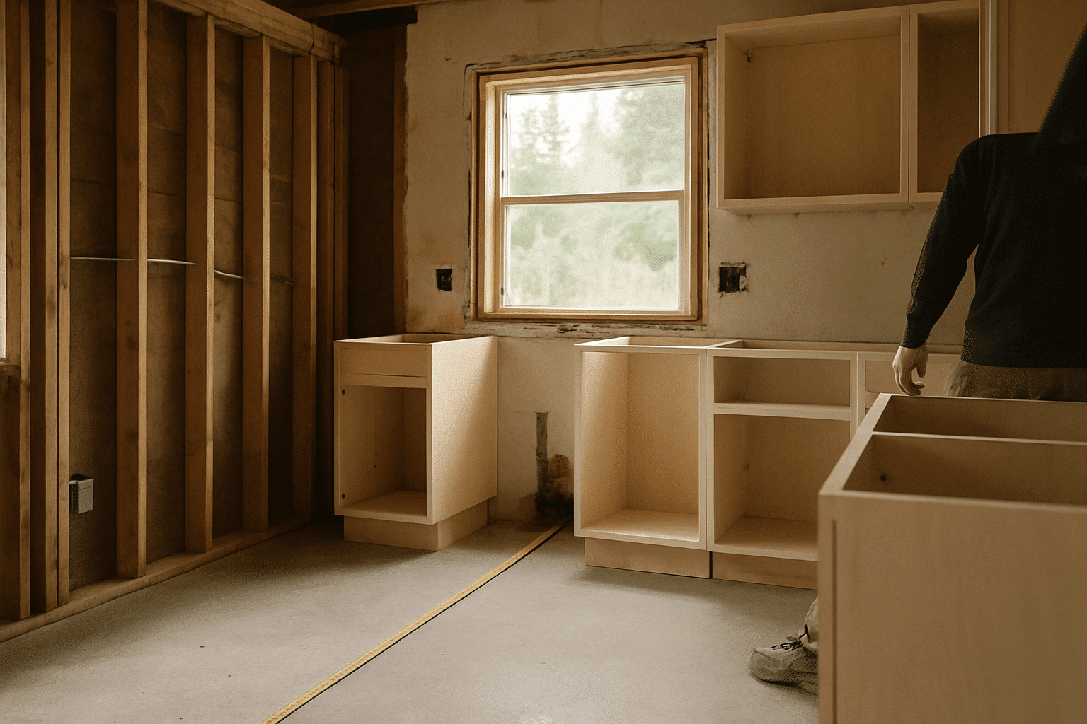 Captures the transition from measurement and planning to physical installation, illustrating the hands-on scope approach