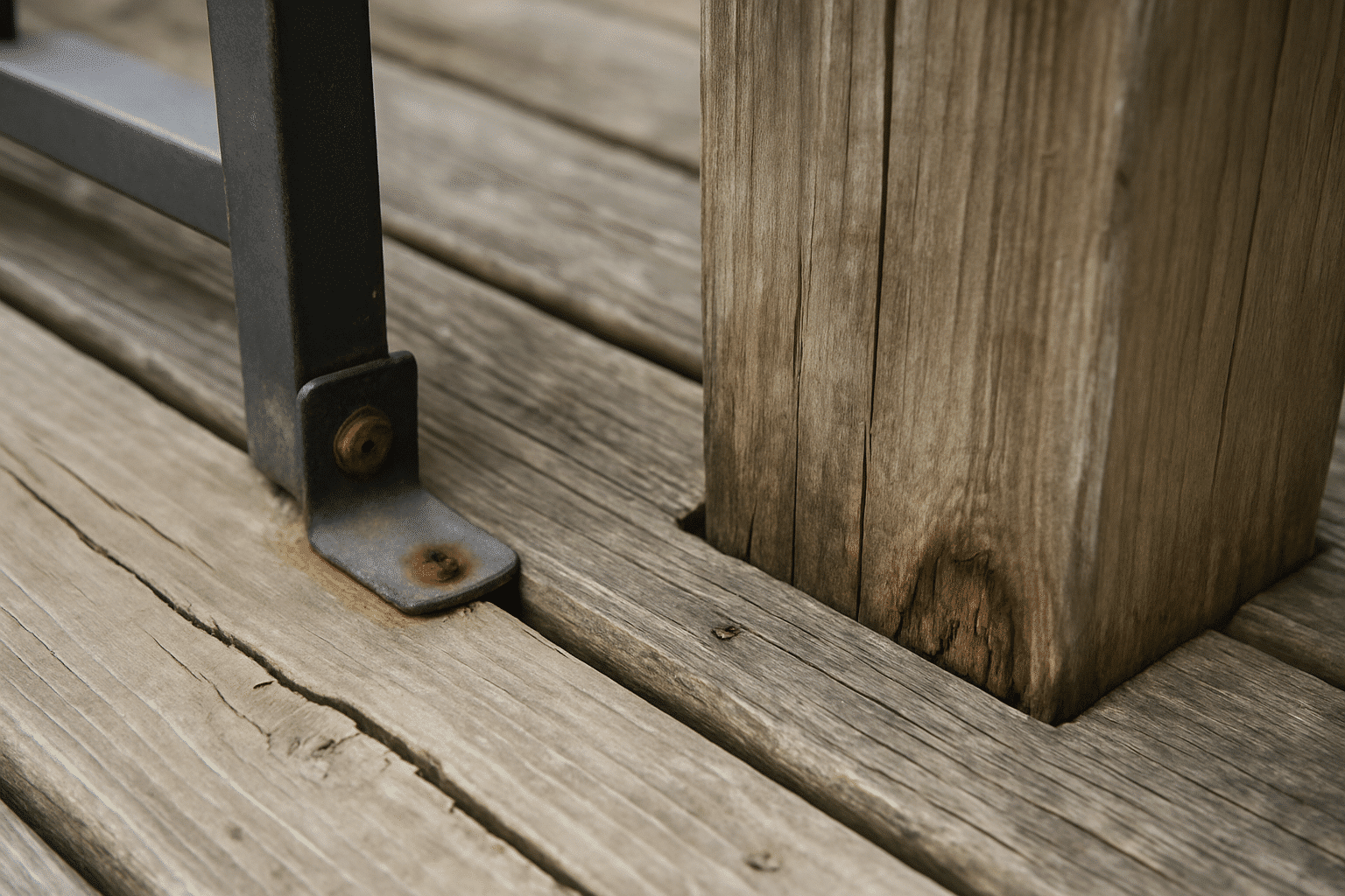 This section enumerates what deck repair covers, so a close-up showing several distinct repair conditions - boards, ra