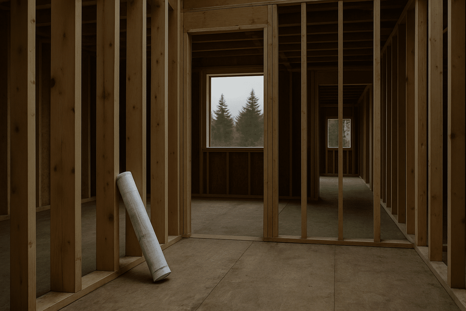 A mid-construction interior scene grounds the concept of 'what these hiring models actually mean' in the tangible realit
