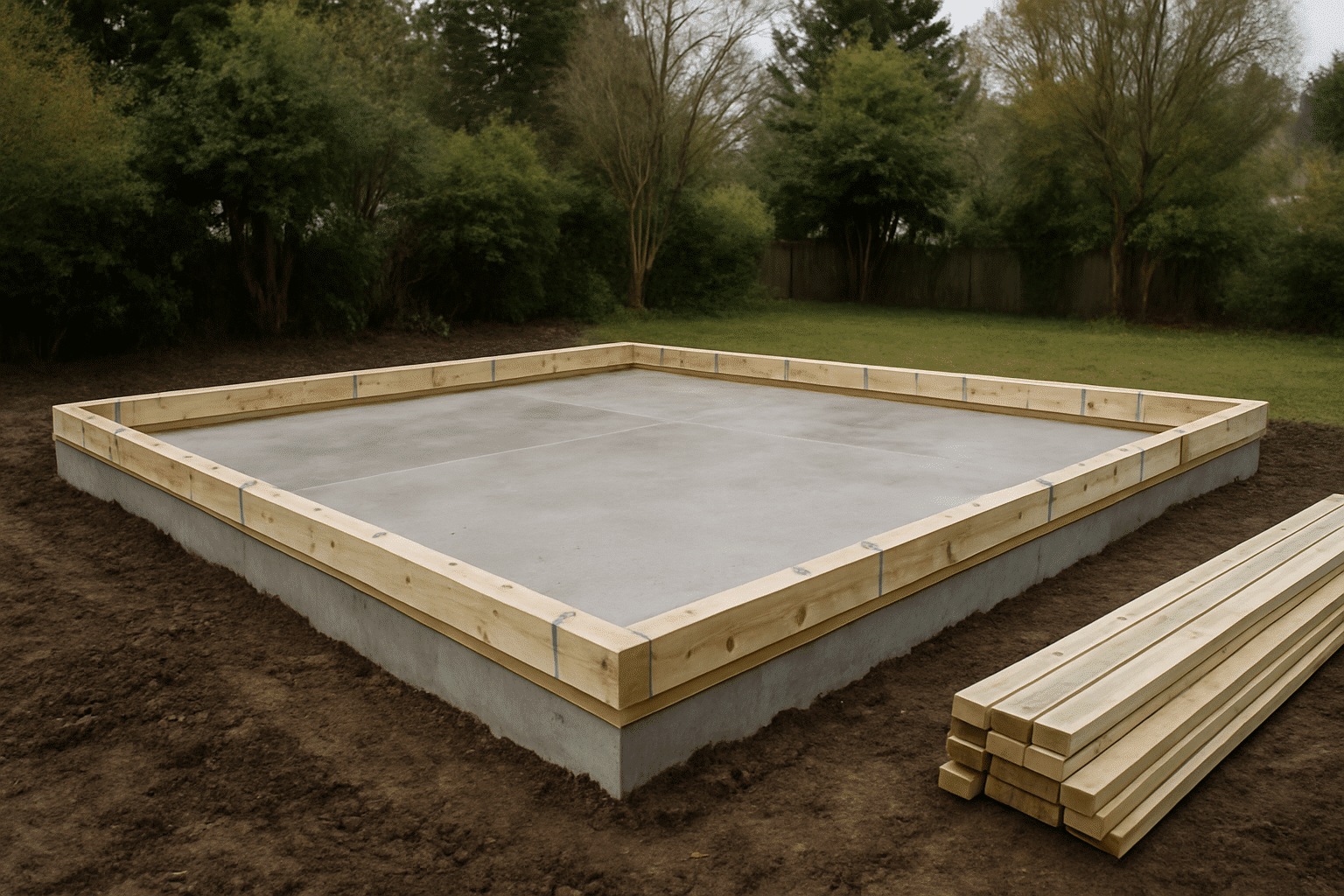 Conveys brand-new construction beginning from an empty lot rather than a conversion of an existing garage.