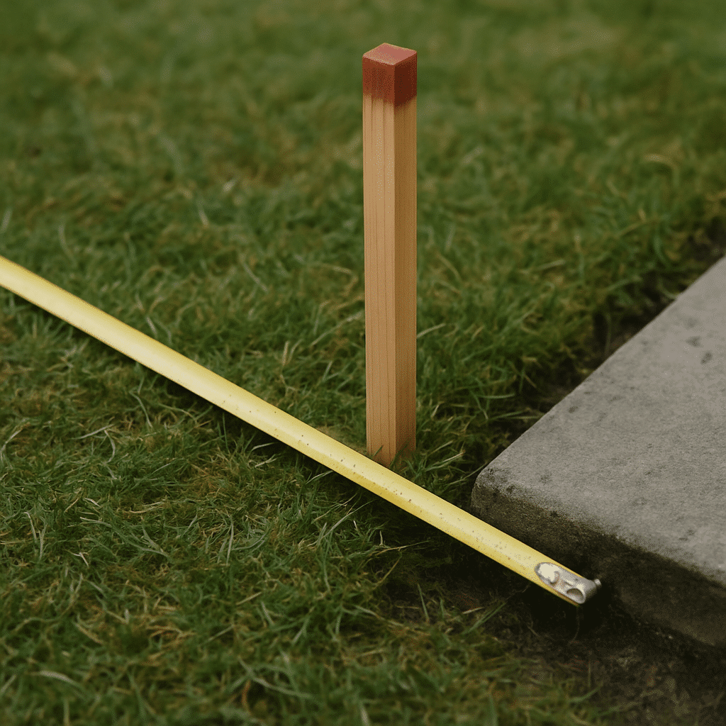 A measuring-and-boundary image concretely represents the lot coverage calculation process described in this section.