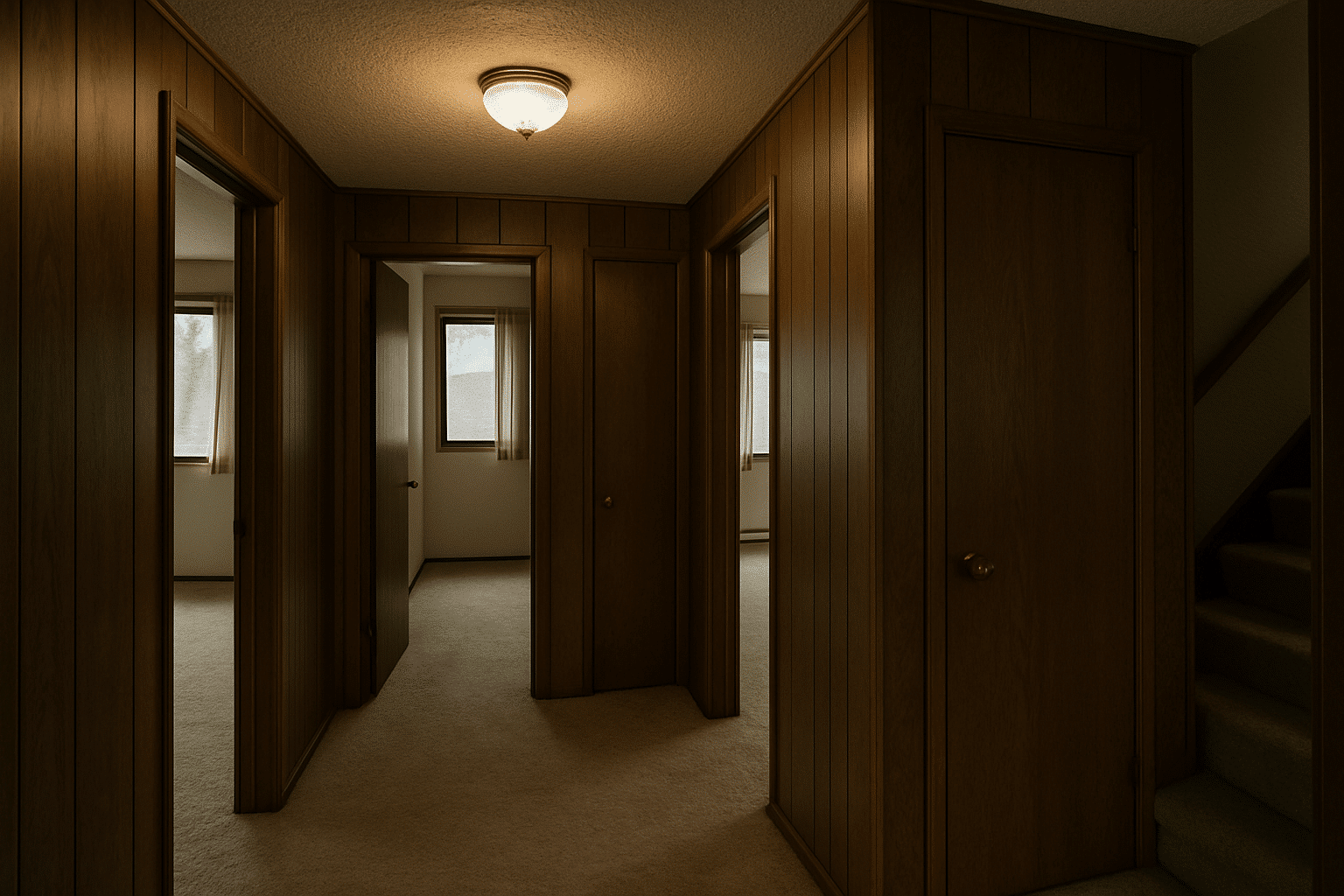 A closed, compartmentalized older Seattle-area interior directly illustrates the segmented floor plans that drive most i