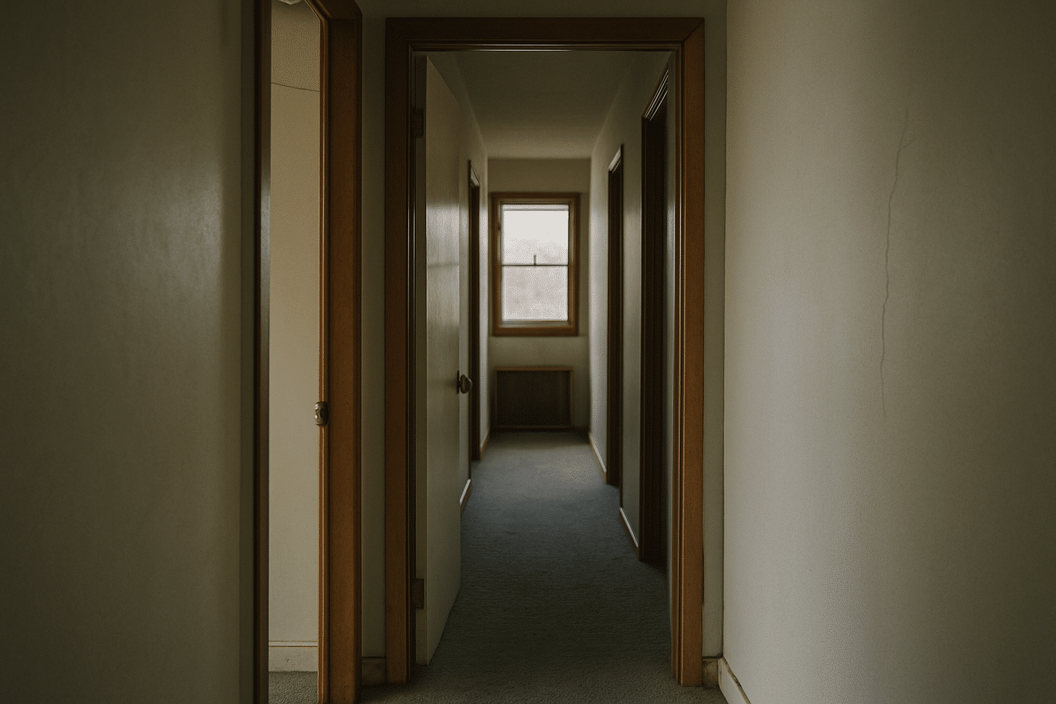 The section is about a professional walking a home and identifying repair needs - a POV hallway shot full of subtle im