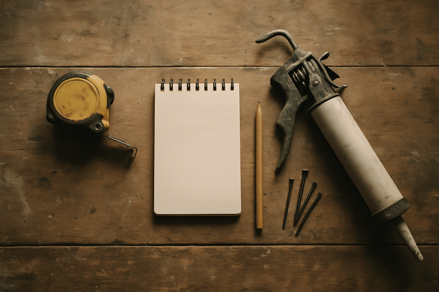 A process-focused section benefits from a planning and preparation image - the tool arrangement suggests the structure