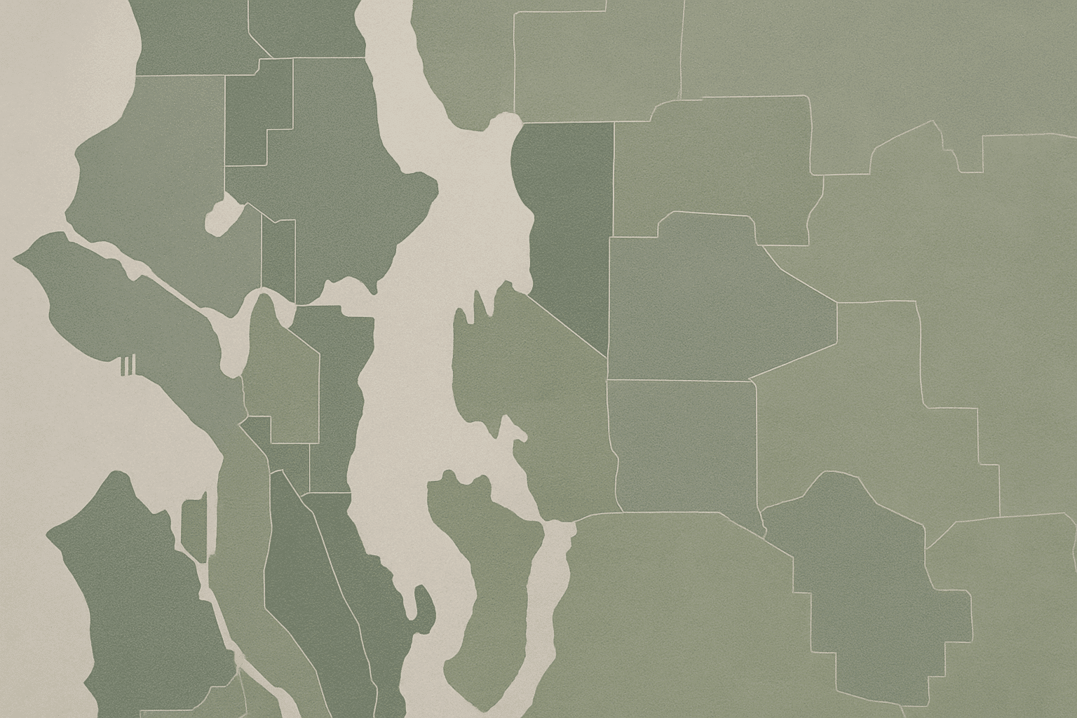 The slot explicitly calls for a diagram; a label-free geographic schematic of the Seattle metro visually anchors the ser