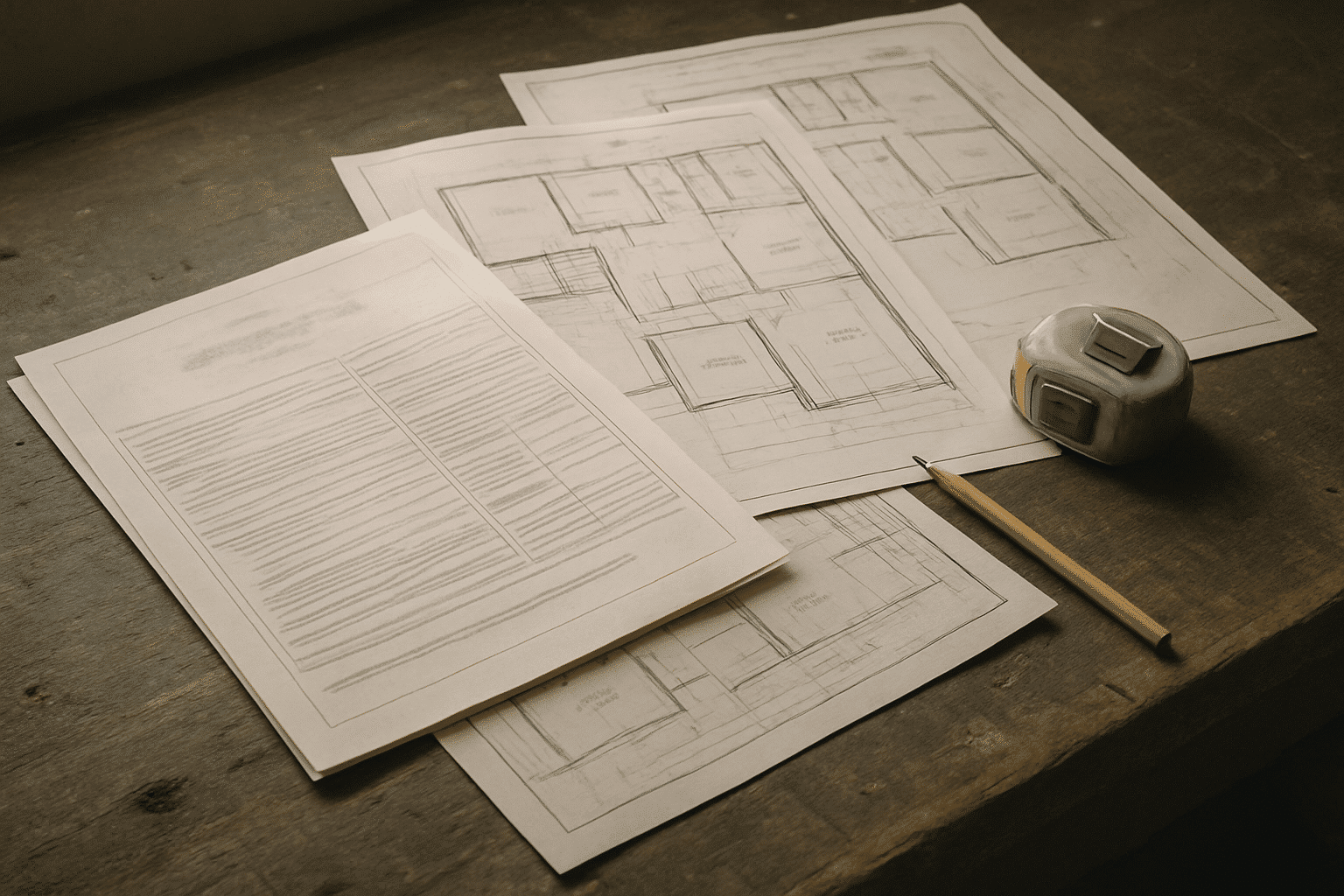 Conveys the permit-history verification step without depicting any real signage or identifiable documents.