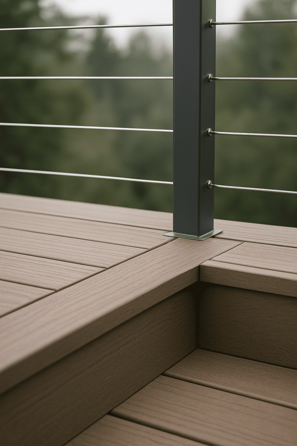 Highlights construction quality and standards through a close, precise detail of finished materials and craftsmanship.