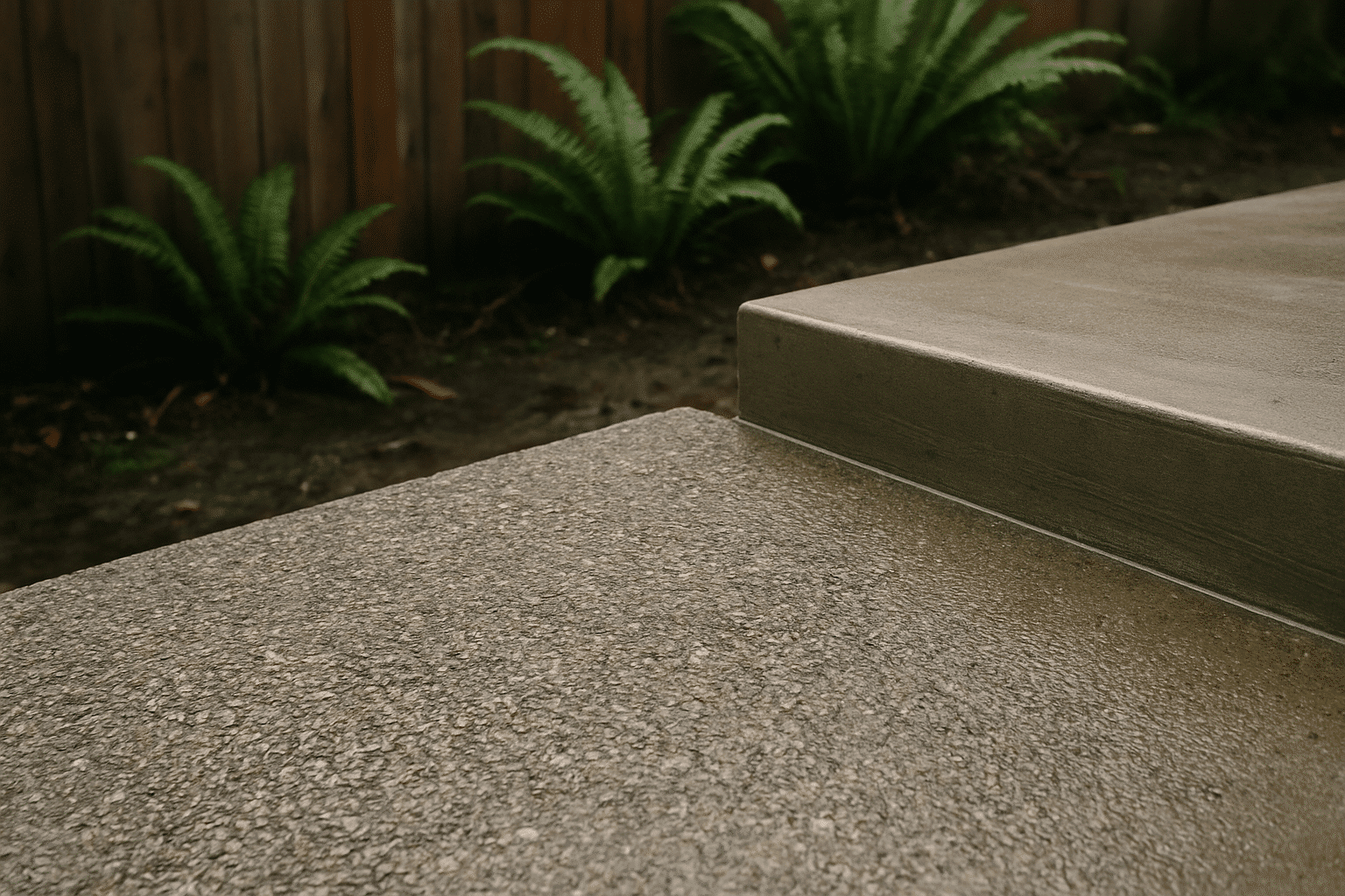 A detail-focused image of custom patio materials and craftsmanship grounds the section about what custom outdoor patio d