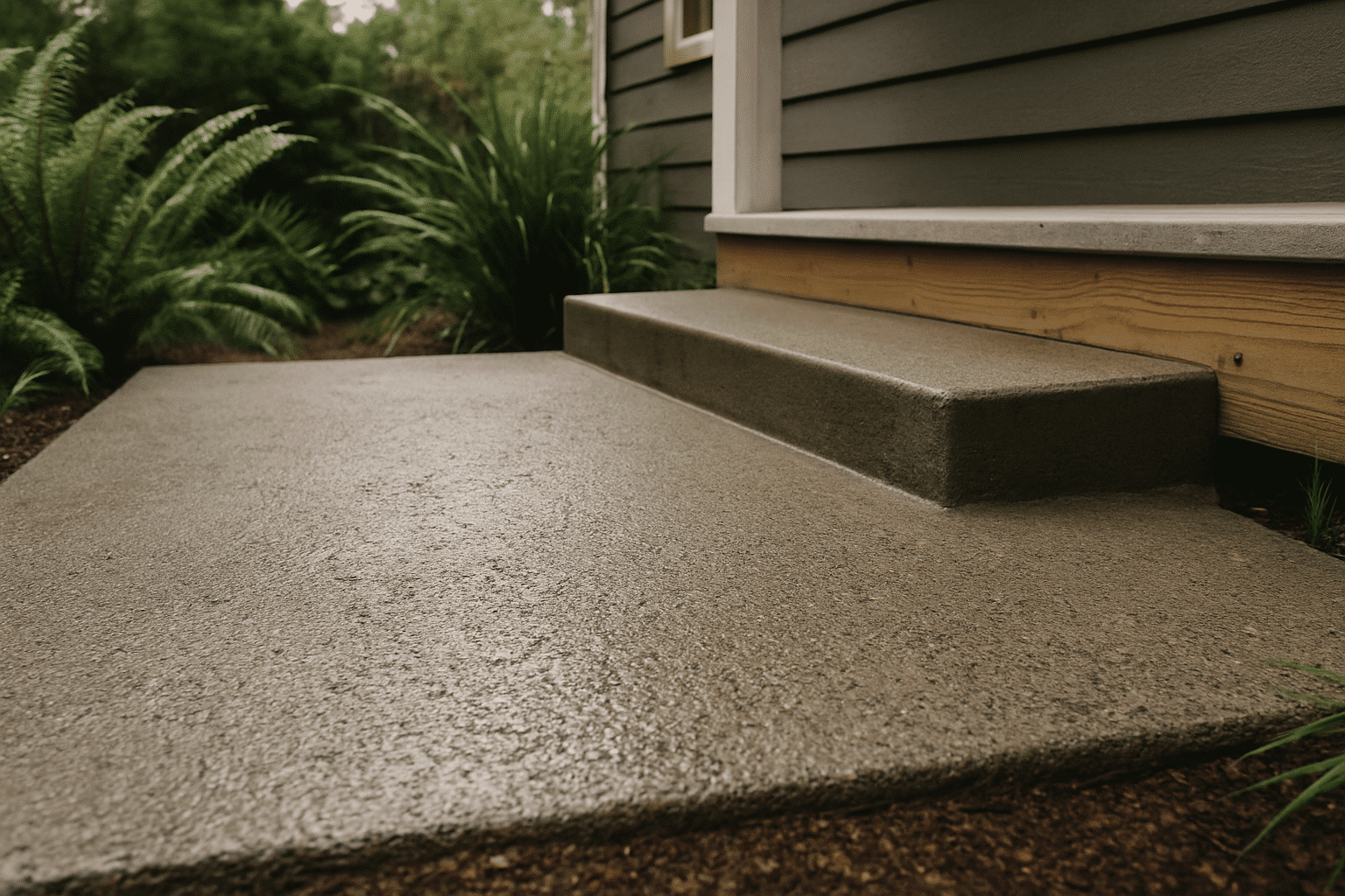 This section explains the scope of porch and patio work, so a grounded detail shot of materials and structural connectio