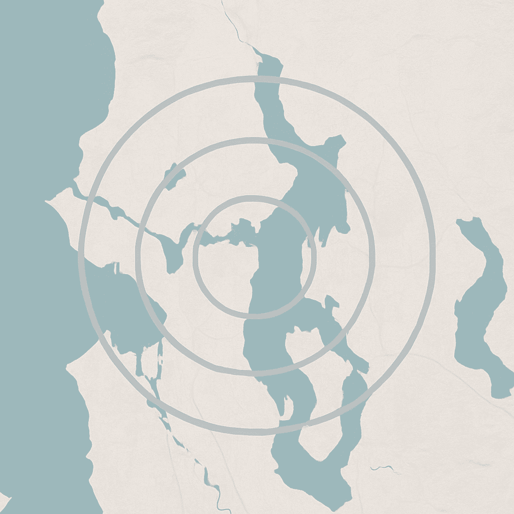 The slot explicitly requests a diagram rather than a photograph, so a clean unlabeled schematic map of the greater Seatt