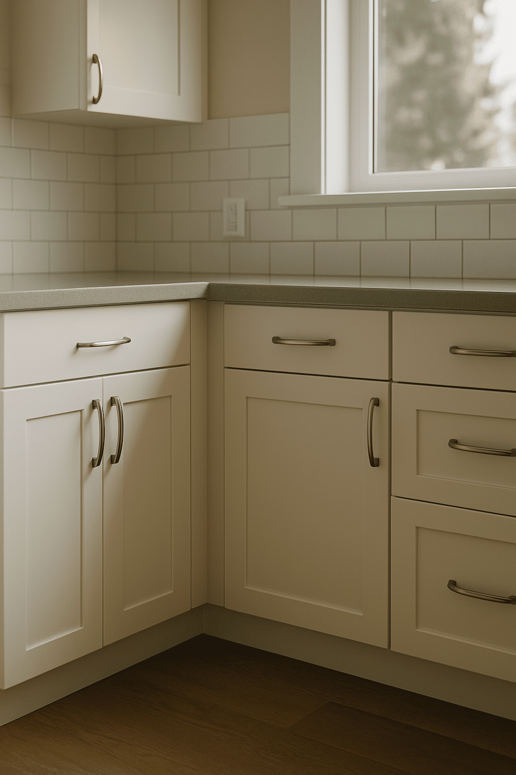 A crisp, detail-oriented interior finish shot communicates craftsmanship and high standards without depicting faces, log