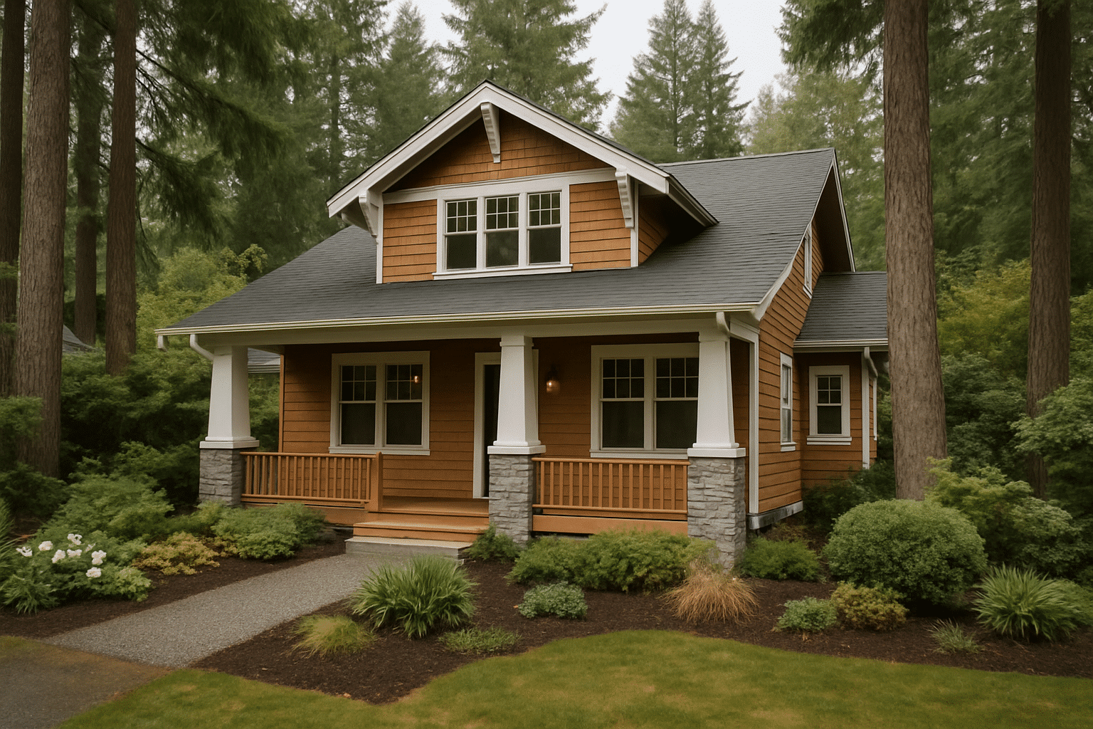 A grounded residential exterior in the Eastside Seattle region visually anchors the 'Who We Are' section, communicating