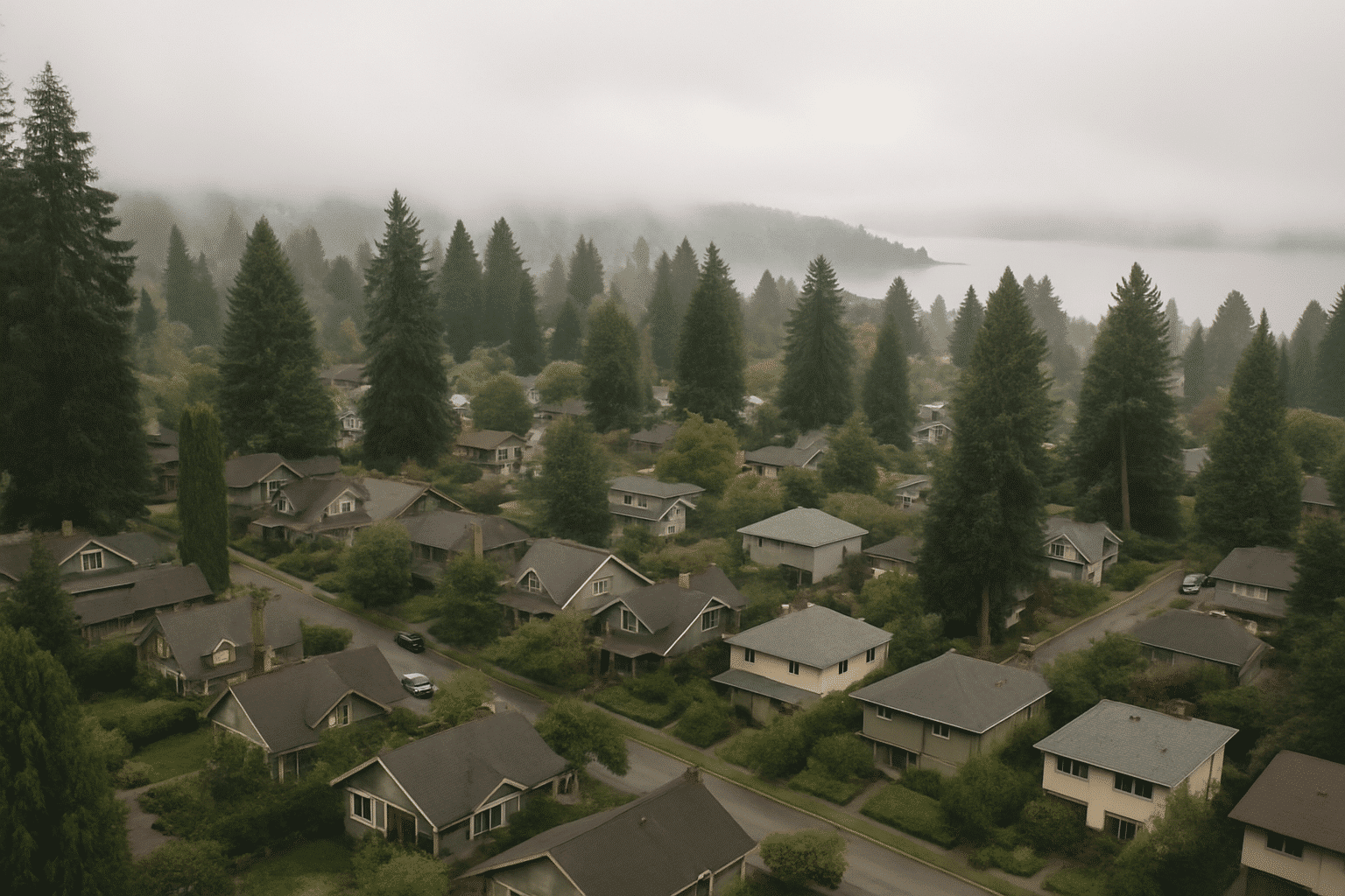 Shows the regional specificity of the Seattle market  -  topography, tree cover, water proximity  -  reinforcing why cli