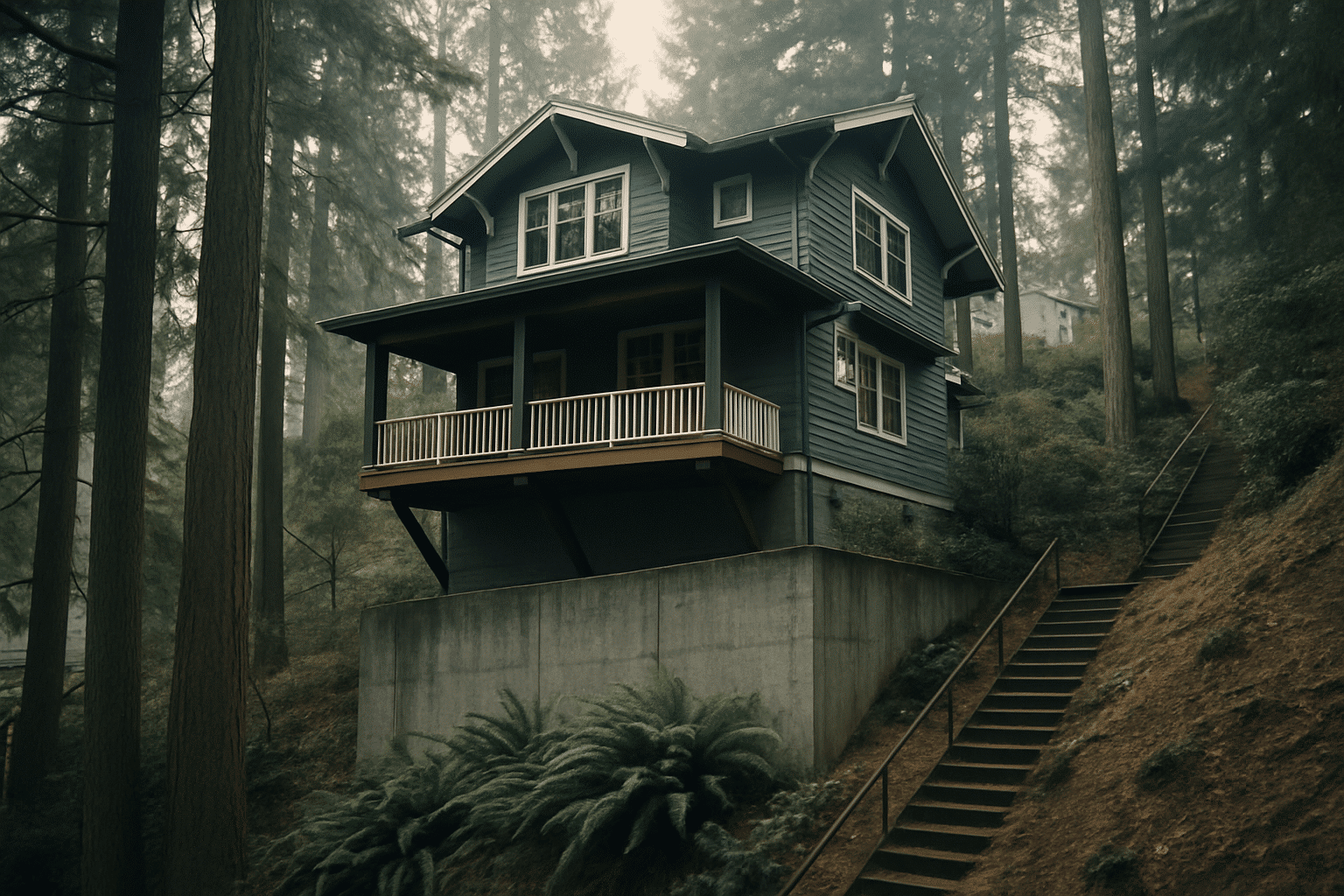 Hero image needs to immediately convey the core subject  -  a real sloped Seattle lot with visible structural complexity