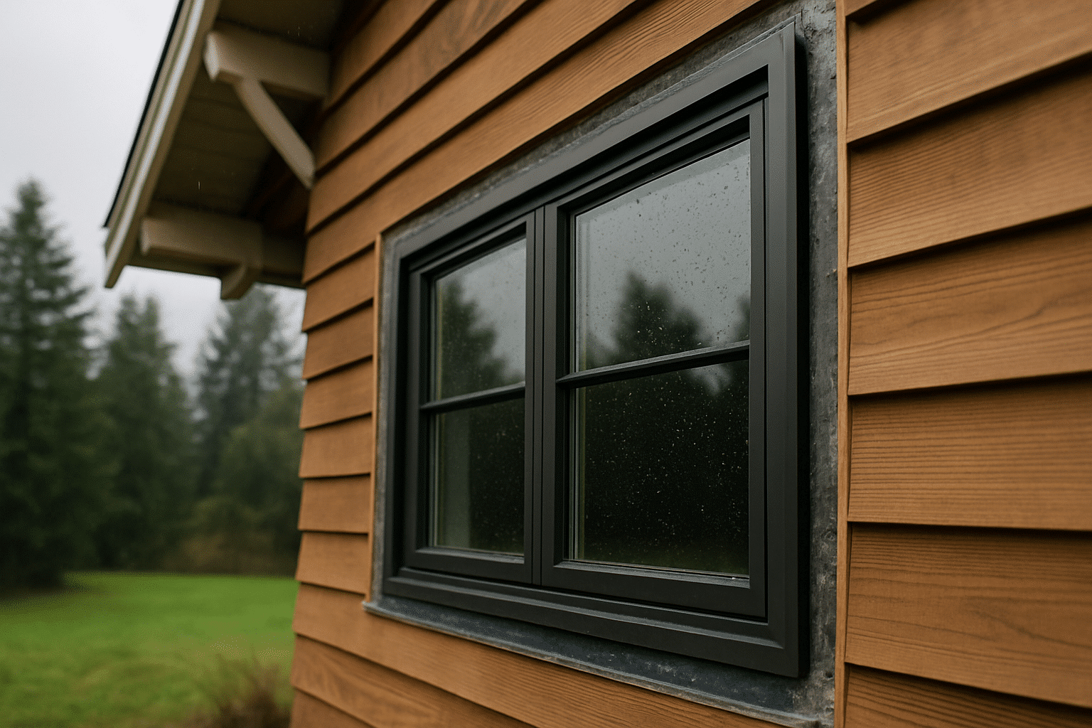 Establishes the hero topic  -  energy-code windows installed correctly to shed Seattle rain  -  with regional architectu